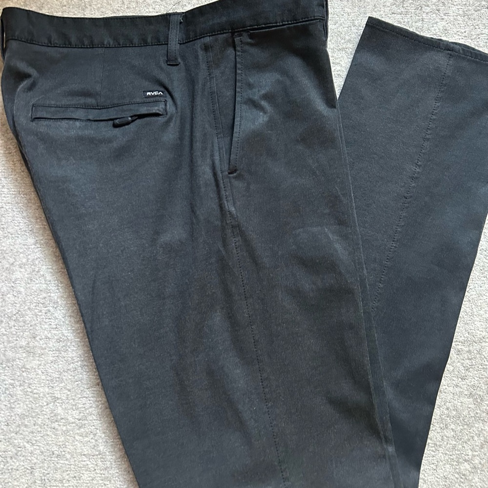 RVCA Pants Mens Size 34(or32 W), Dark Grey, Daggers Fit, Slim Straight